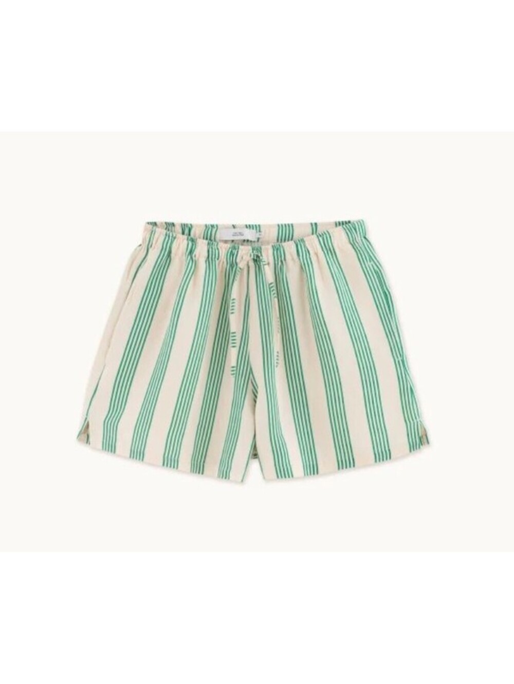 The Tiny Big Sister Linen Blend Green Stripe Shorts Size Small 36